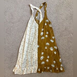 Free People Floral Dress in Cream and Brown